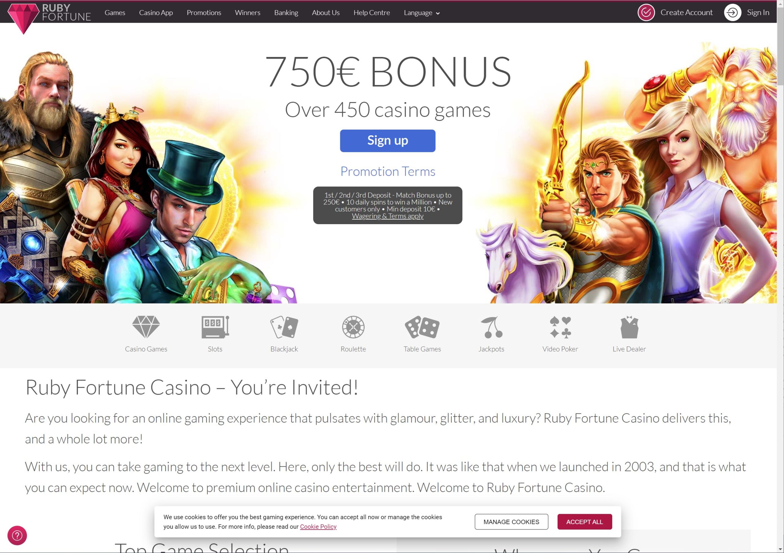 Ruby Fortune Casino screenshot